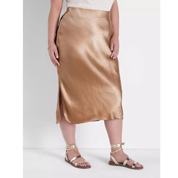 Lane Bryant Dresses & Skirts - Lane Bryant Satin Shirttail Hem Slip Skirt Plus Size 26 New